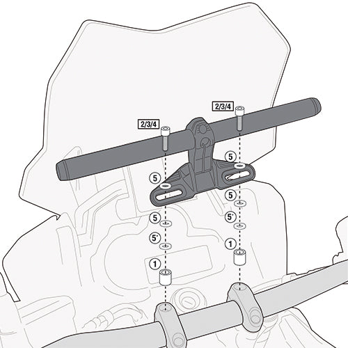 Kawasaki Z 800 [GIVI] - Szerelőkészlet Smart Bar vagy Smart Mount felszereléshez