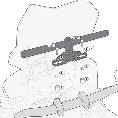Ducati Hypermotard 939 [GIVI] - Szerelőkészlet Smart Bar vagy Smart Mount felszereléshez