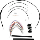 Harley Davidson Flhx [BURLY BRAND] – Komplett fekete vinil kormánykábel/vonalkészlet Ape akasztóhoz