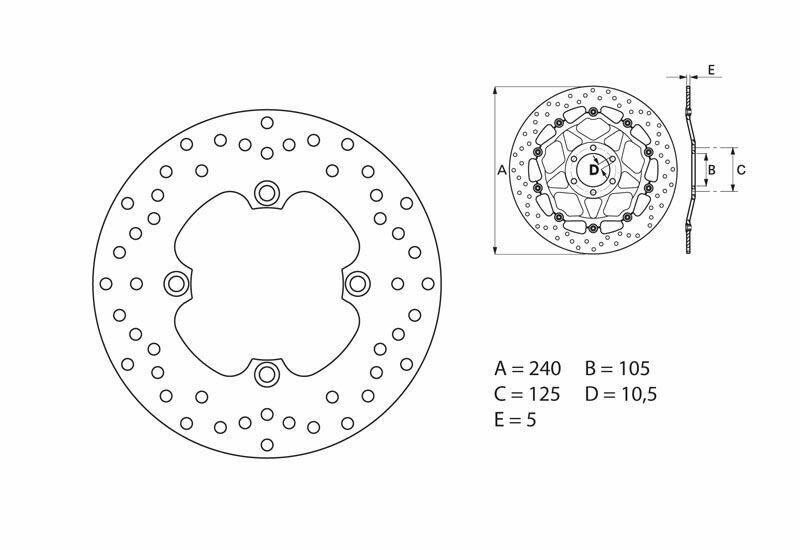 Honda Xl 700 Va Transalp [BREMBO] - Oro sorozatú kerek merev féktárcsa