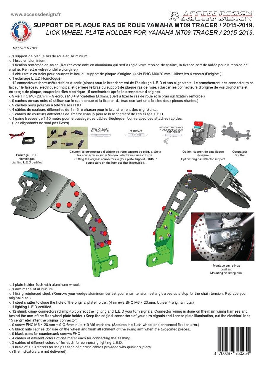 Yamaha Tracer 900 ABS (RN 57) [2018-2020] - SZÁMTARTÓ HOZZÁFÉRÉSI TERVEZÉS YAMAHA MT-09