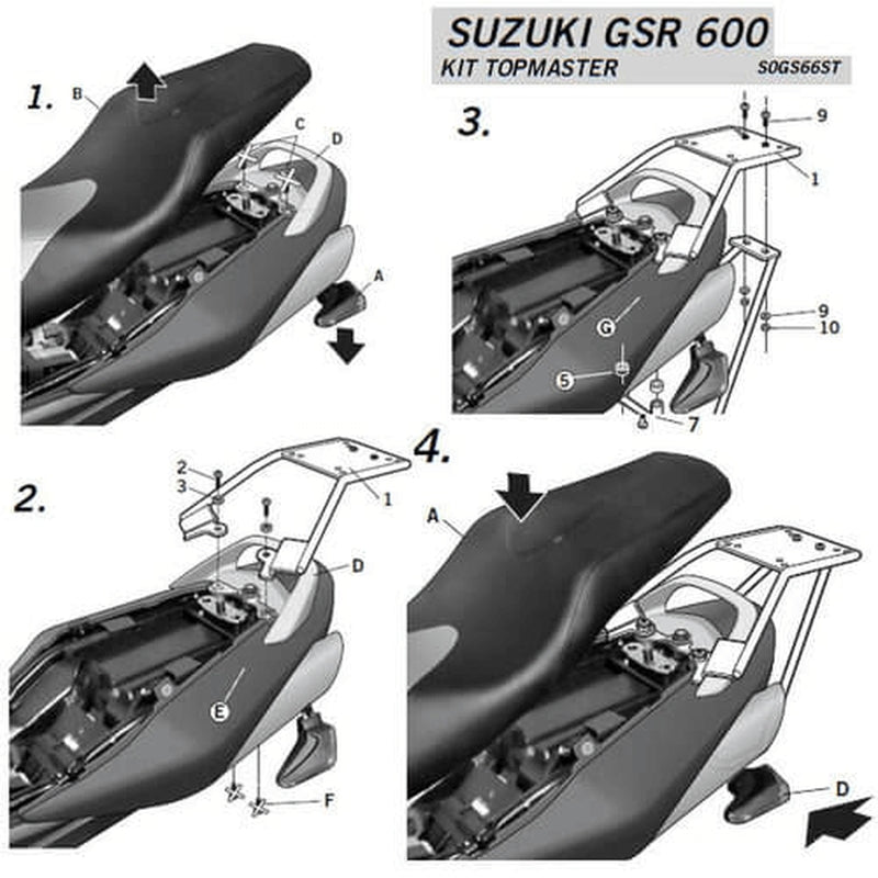 Suzuki Gsr 600 [SHAD] - Top Master rögzítőkészlet - Suzuki
