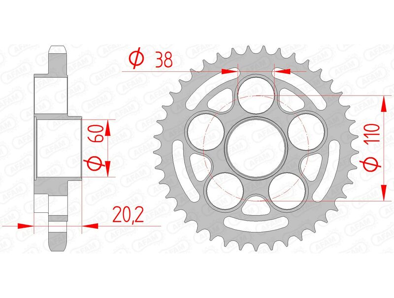 Ducati Hypermotard 939 [2016–2018] - Lánckerék acél szabvány - 525