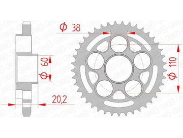 Hypermotard 939 [AFAM] - Lánckerék acél szabvány - 525