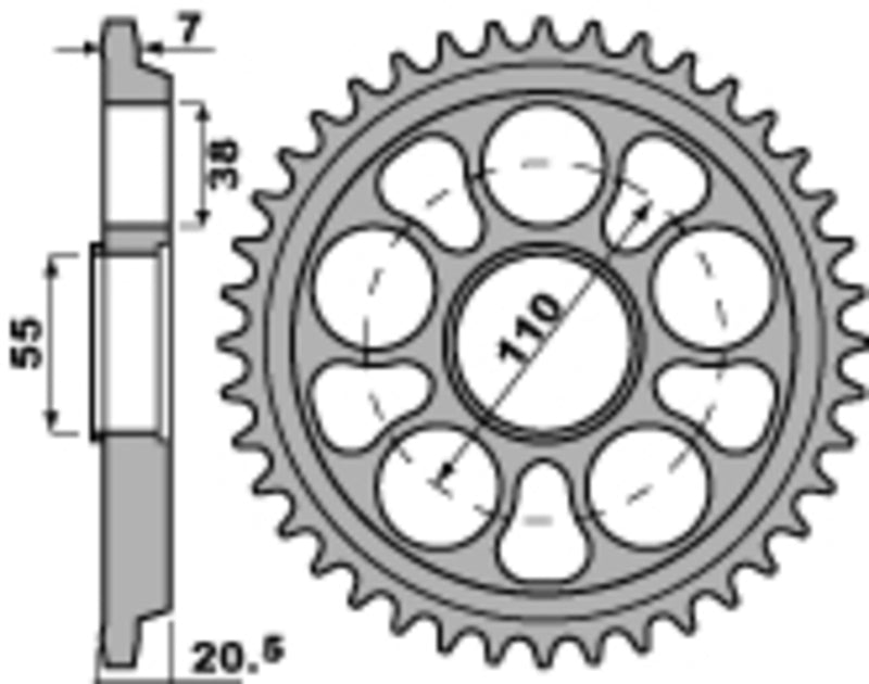 Ducati Monster 1100 [2008–2011] - Alumínium erősítésű lánckerék - 525