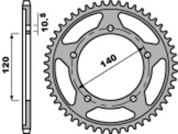 Triumph Bonneville 800 T100 [PBR] - Standard C45 acél lánckerék