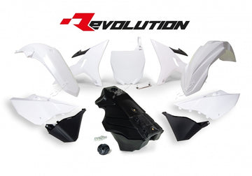 Yamaha YZ 250 (CG 17) [2004] - Revolution Plastik-Kit mit Tank Schwarz/Weiß Yamaha YZ125/250