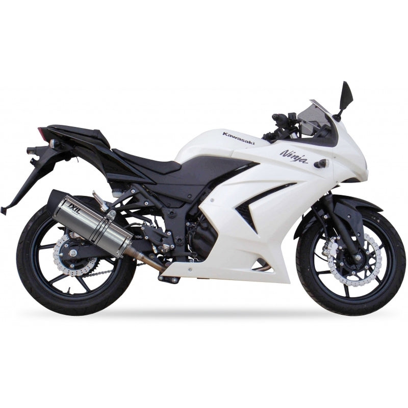 Kawasaki Ninja 250 [IXIL] - Hexoval hangtompító rozsdamentes acél fekete / zárókupak rozsdamentes acél - OK7034VSE