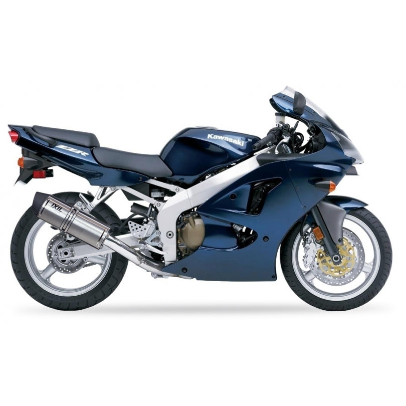 Kawasaki Ninja ZX-6 R (ZX 600 GG) [1998-1999] - Hexoval hangtompító rozsdamentes acél / zárókupak rozsdamentes acél fekete - OK7045VSE