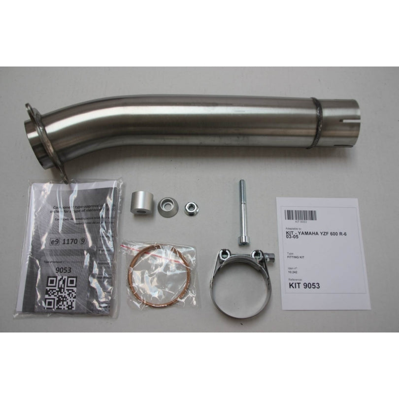 Yamaha YZF-R6 (RJ09) [2004-2005] - Hexoval hangtompító rozsdamentes acél / zárókupak rozsdamentes acél fekete - OY9053VSE