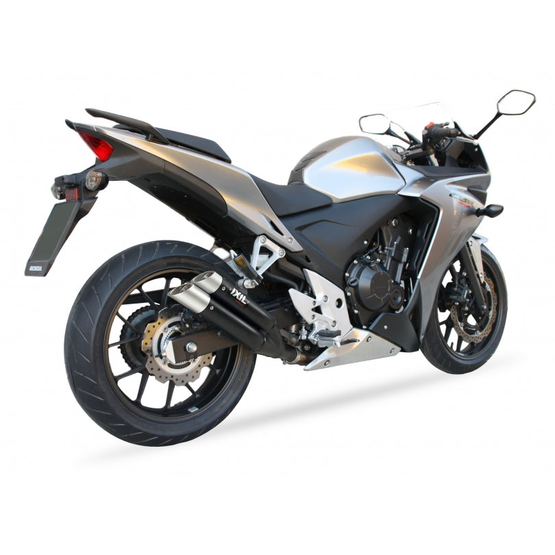 Honda CBR 500 R ABS PC44 [2013-2015] - Hyperlow hangtompító, rozsdamentes acél fekete / végzáró alumínium - XH6333XB