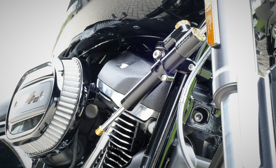 Harley Davidson FXLRS LOW RIDER S, FXLRST LOW RIDER ST [HYPERPRO] - Kormány lengéscsillapító rögzítőkészlet, fekete (MK-HD18-S001-B)