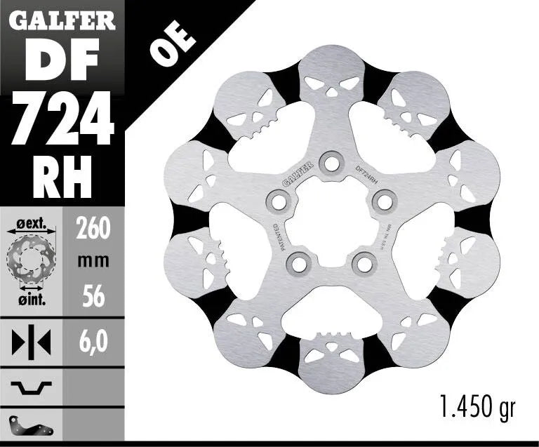 Harley-Davidson XL 1200 C Sportster Custom [2020] - Fester Bremsscheibe Skull – Bild 2