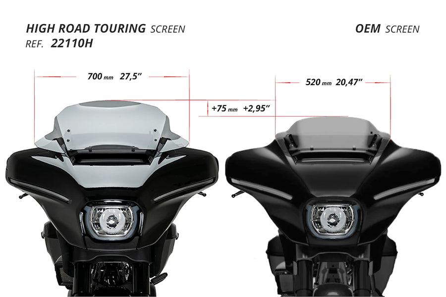 HARLEY-DAVIDSON STREET GLIDE FLHX [2025] - High-Road Touring szélvédő | Tiszta | PUIG 22110W