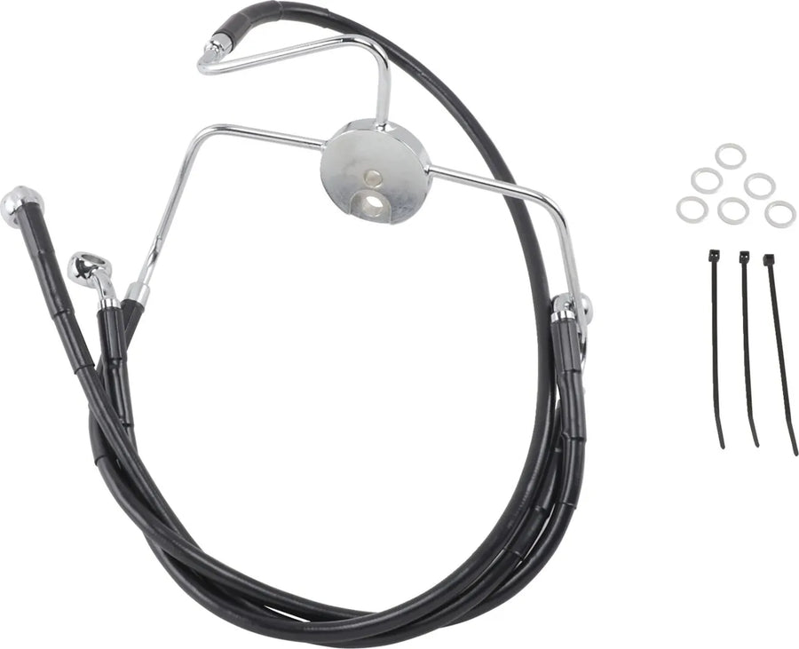 harley davidson flhr [DRAG SPECIALTIES] – Extended Black Brake Line Kit
