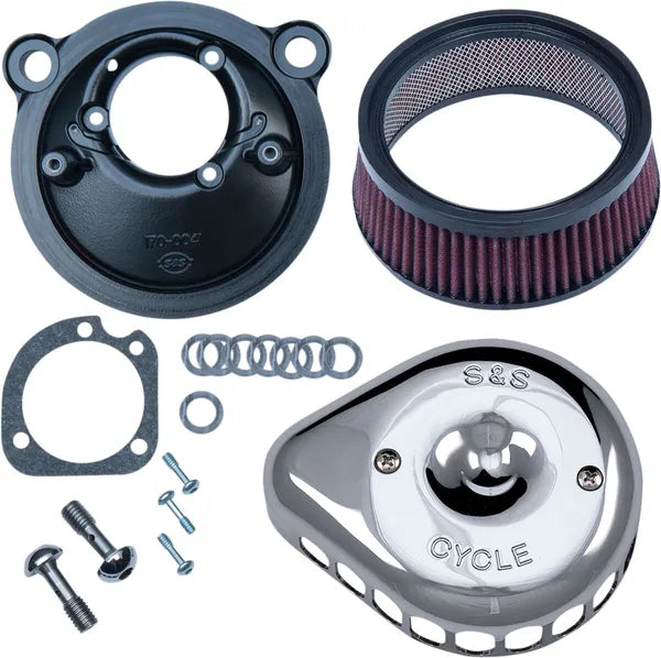 Harley-Davidson Xl 1200 T Sportster Superlow [2018] - Mini Teardrop Stealth Luftfilter-Kit – Oberfläche: Silber – Bild 2