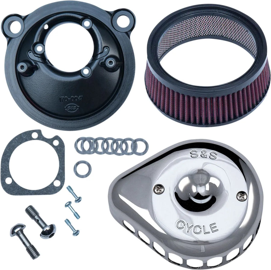 Harley-Davidson Xl 883 R Roadster [2009-2010, 2013] - Mini Teardrop Stealth Luftfilter-Kit – Oberfläche: Silber – Bild 1
