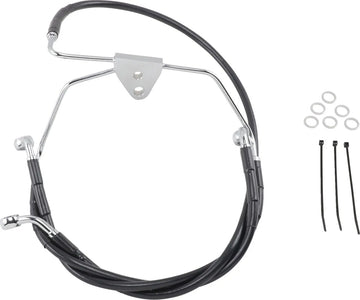harley davidson flhtc [DRAG SPECIALTIES] - Extended Black Vinyl Brake Line Kit