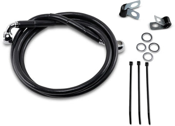 harley davidson fxsts [DRAG SPECIALTIES] – Extended Black Brake Line Kit - 0