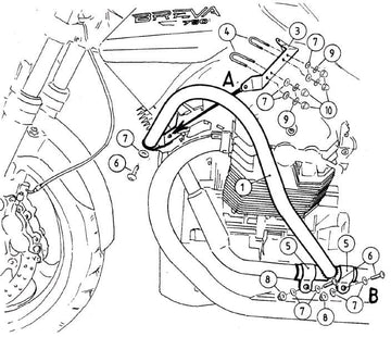 Moto Guzzi Breva V 750 ie [2003-2013] - Motorvédő fekete