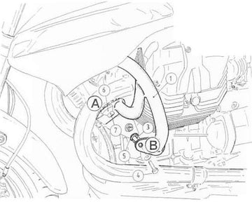 Moto Guzzi 1200 Sport [2007-2008] - Motorvédő fekete