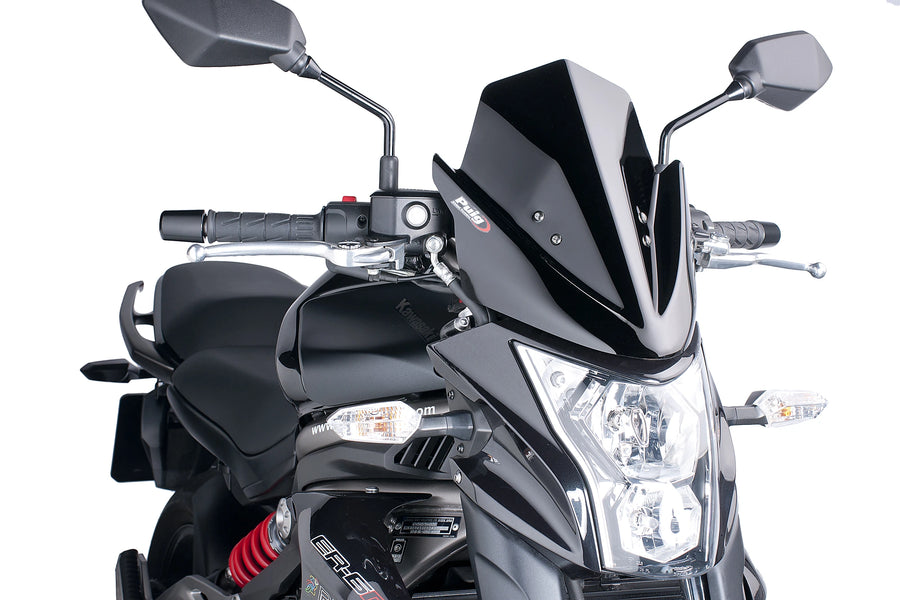 KAWASAKI ER-6N [2016] - Új generációs sportszélvédő | Fekete | PUIG 5997N