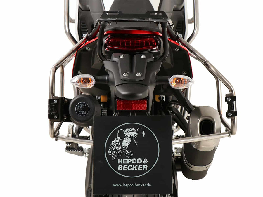 Yamaha Ténéré 700 [2022-2024] - Táratartó készlet Rozsdamentes acél kivágással együtt. Xplorer Cutout ezüst táska készlet