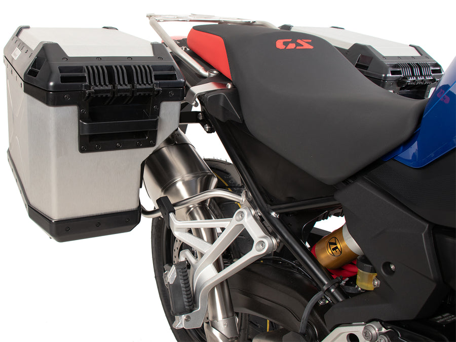 BMW F 800 GS [2024-2026] - toktartó készlet kivágás rozsdamentes acélból, beleértve Xplorer kivágott ezüst tok készlet
