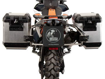 KTM 890 Adventure [2023-2026] - Kofferträgerset Cutout Edelstahl inkl. Xplorer Cutout silber Kofferset 40/37