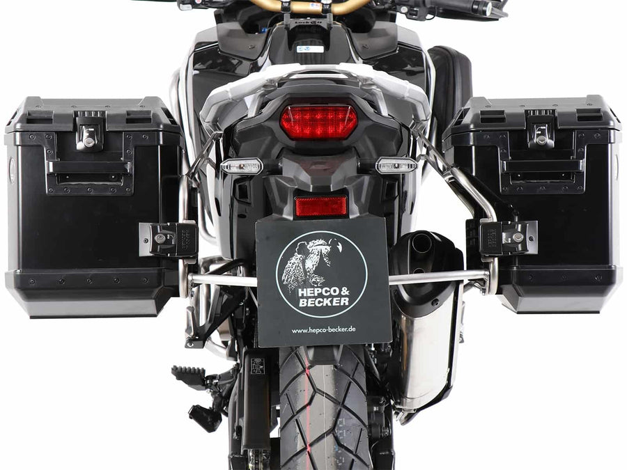 Honda CRF 1100 L Africa Tw [2024-2026] - Táratartó készlet Kivágott rozsdamentes acél tartóval együtt Xplorer Cutout fekete táska szett