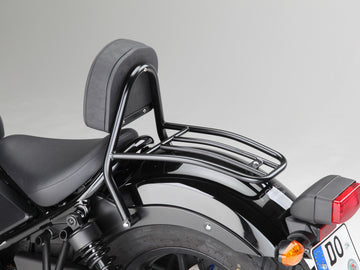 Honda CMX 500 Rebel (PC56A) 2017- [2017] - Driver Sissy Bar párnával és csomagtartóval, fekete