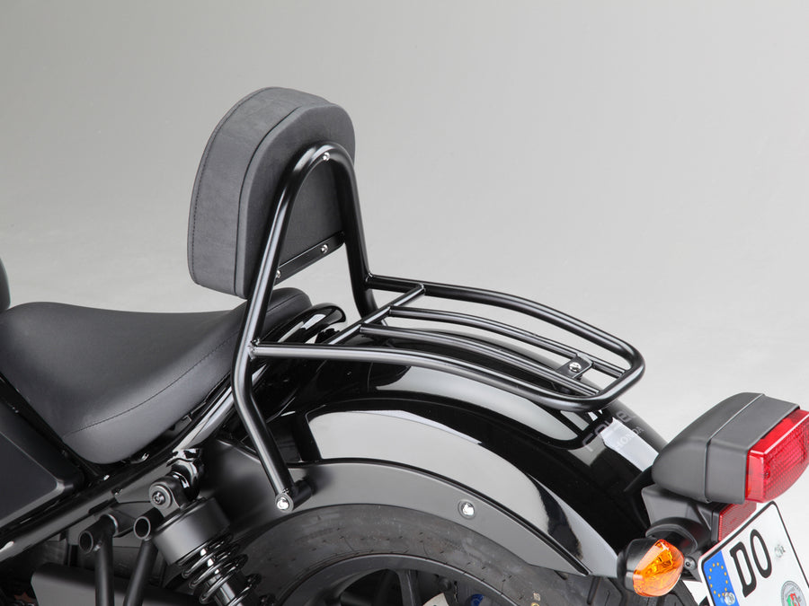 Honda CMX 500 Rebel (PC56A) 2017- [2017] - Driver Sissy Bar párnával és csomagtartóval, fekete