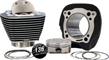 Harley-Davidson Fxlrs 1923 ABS [2025] - 132" Hochverdichtungs- / 136" Big Bore Kit – Oberfläche: Schwarz, Nicht hervorgehobene Kühlrippen – Merkmal: 0,00 cm³ Kuppelvolumen – Bild 1