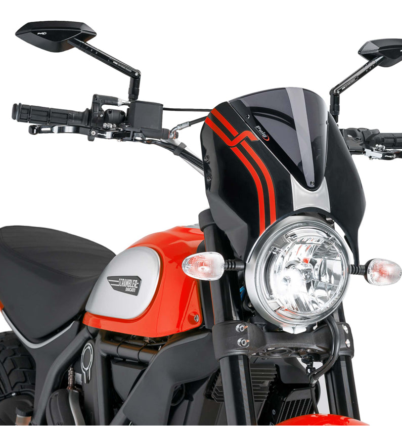 DUCATI SCRAMBLER 800 ICON DARK [2025] – RetroVision szélvédővédő – fekete