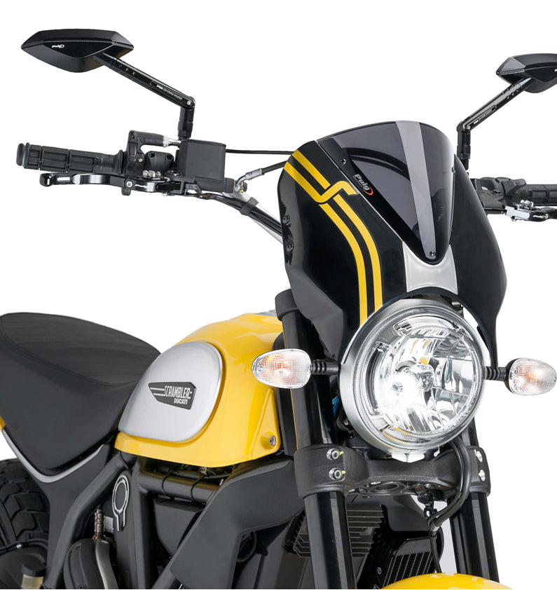 DUCATI SCRAMBLER 800 ICON DARK [2025] – RetroVision szélvédővédő – fekete