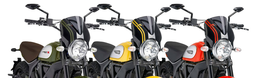 DUCATI SCRAMBLER 800 ICON DARK [2025] – RetroVision szélvédővédő – fekete