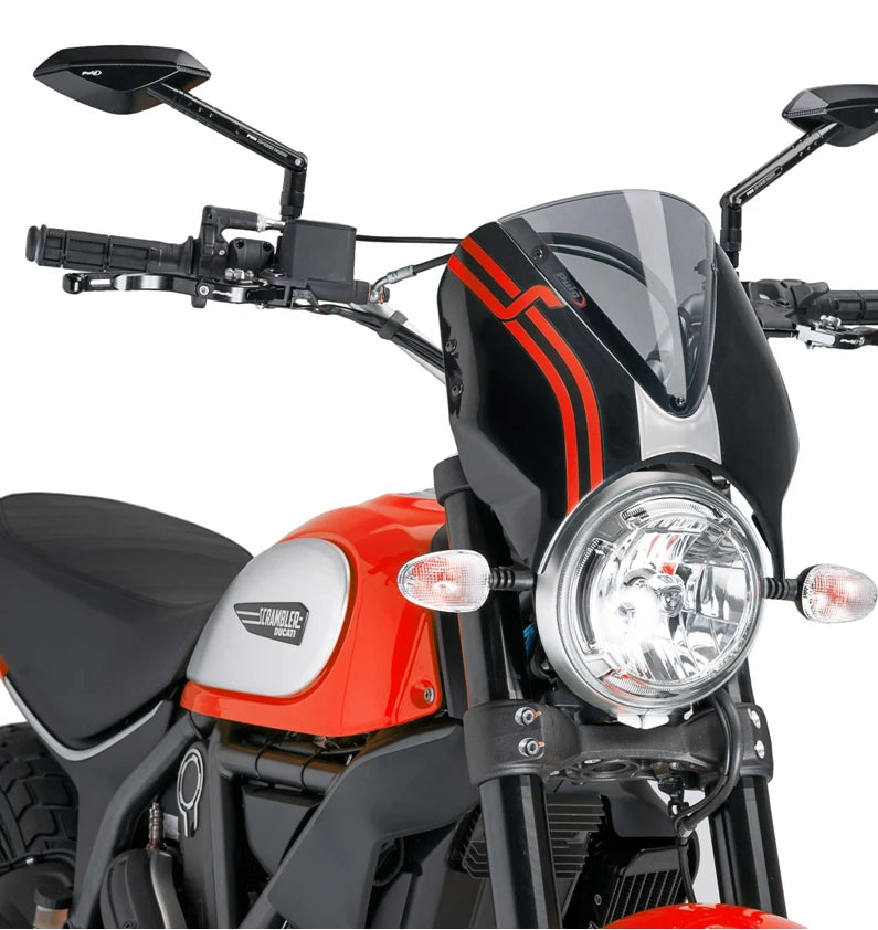 DUCATI SCRAMBLER 800 ICON DARK [2025] – RetroVision szélvédővédő – fekete