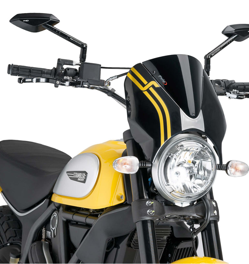 DUCATI SCRAMBLER 800 ICON DARK [2025] – RetroVision szélvédővédő – fekete