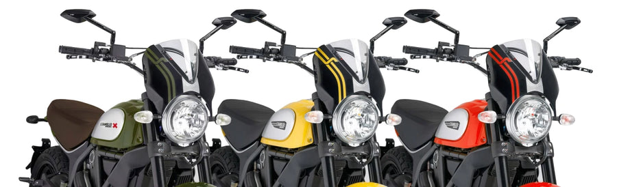 DUCATI SCRAMBLER 800 ICON DARK [2025] – RetroVision szélvédővédő – fekete