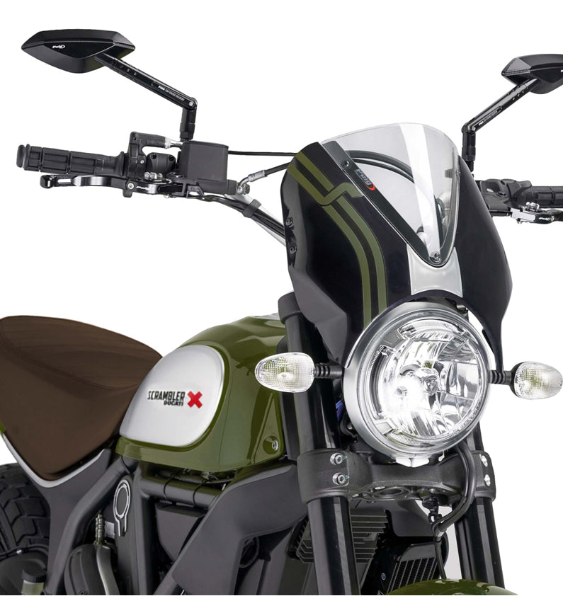 DUCATI SCRAMBLER 800 ICON DARK [2025] – RetroVision szélvédővédő – fekete