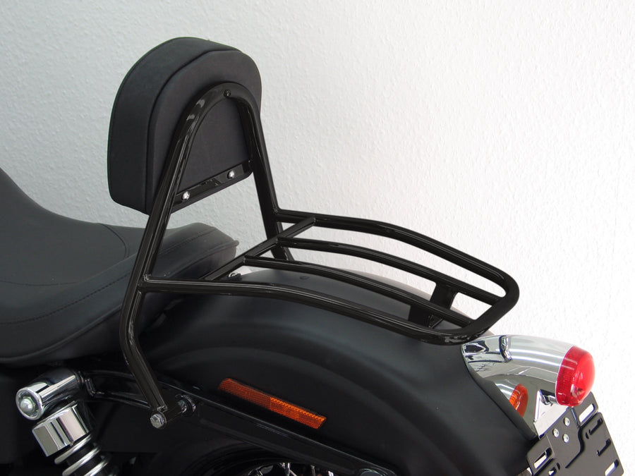 Harley Davidson Dyna Street Bob (FXDB) 2009-2013 [2009-2013] – Sofőr Sissy bár párnával és csomagtartóval, fekete