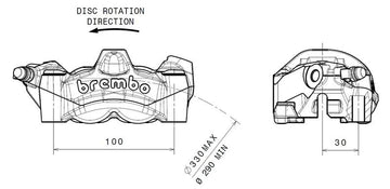 Honda Cb 1000 [BREMBO] - M50 bal első féknyereg titán Ø30mm - 0