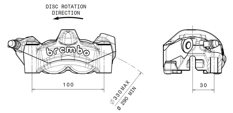 Ktm Super Duke 1290 [BREMBO] - M50 bal első féknyereg titán Ø30mm