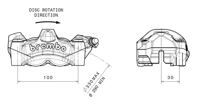 Ducati Panigale 1199 [2012–2015] - M50 bal első féknyereg titán Ø30mm