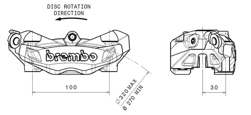Bmw R 1200 Nine T Scrambler [BREMBO] - M4 féknyereg első bal arany Ø32mm