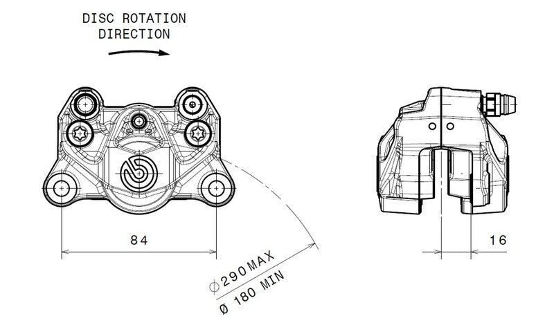 Ducati Monster 821 [2014–2021] - Hátsó féknyereg Ø34mm természetes