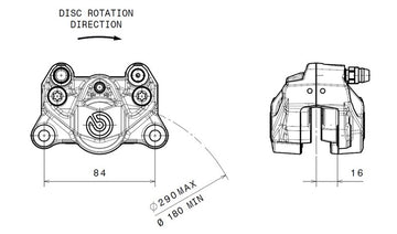 Hypermotard 939 [BREMBO] - Hátsó féknyereg Ø34mm természetes