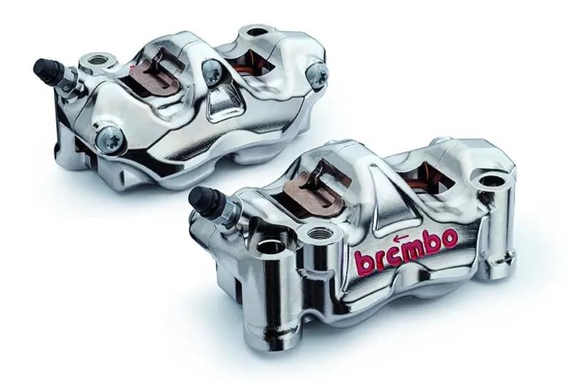 Aprilia Tuono 1100 [BREMBO RACING] - Pár GP4RX - 1 mm-es féknyereg (CNC megmunkálású - krómozott) (betétekkel)