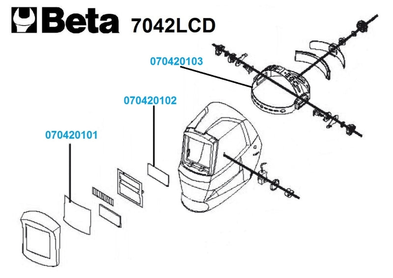 BETA LCD hegesztőmaszk 7042LCD automatikus sötétítéssel