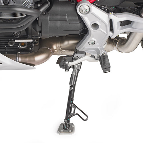 Moto Guzzi V85 TT [GIVI] - Alumíniumból és rozsdamentes acélból készült lábhosszabbító az eredeti oldalállványhoz kompatibilis